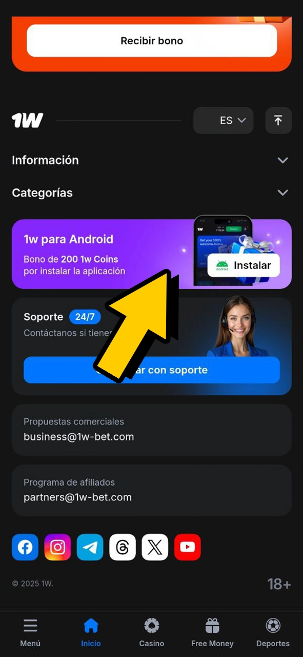 Descarga el archivo APK de 1Win Balloon.