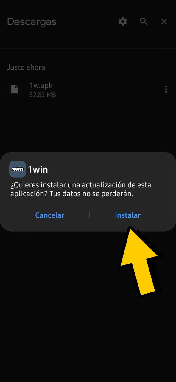 Instala la aplicación móvil 1Win Balloon.