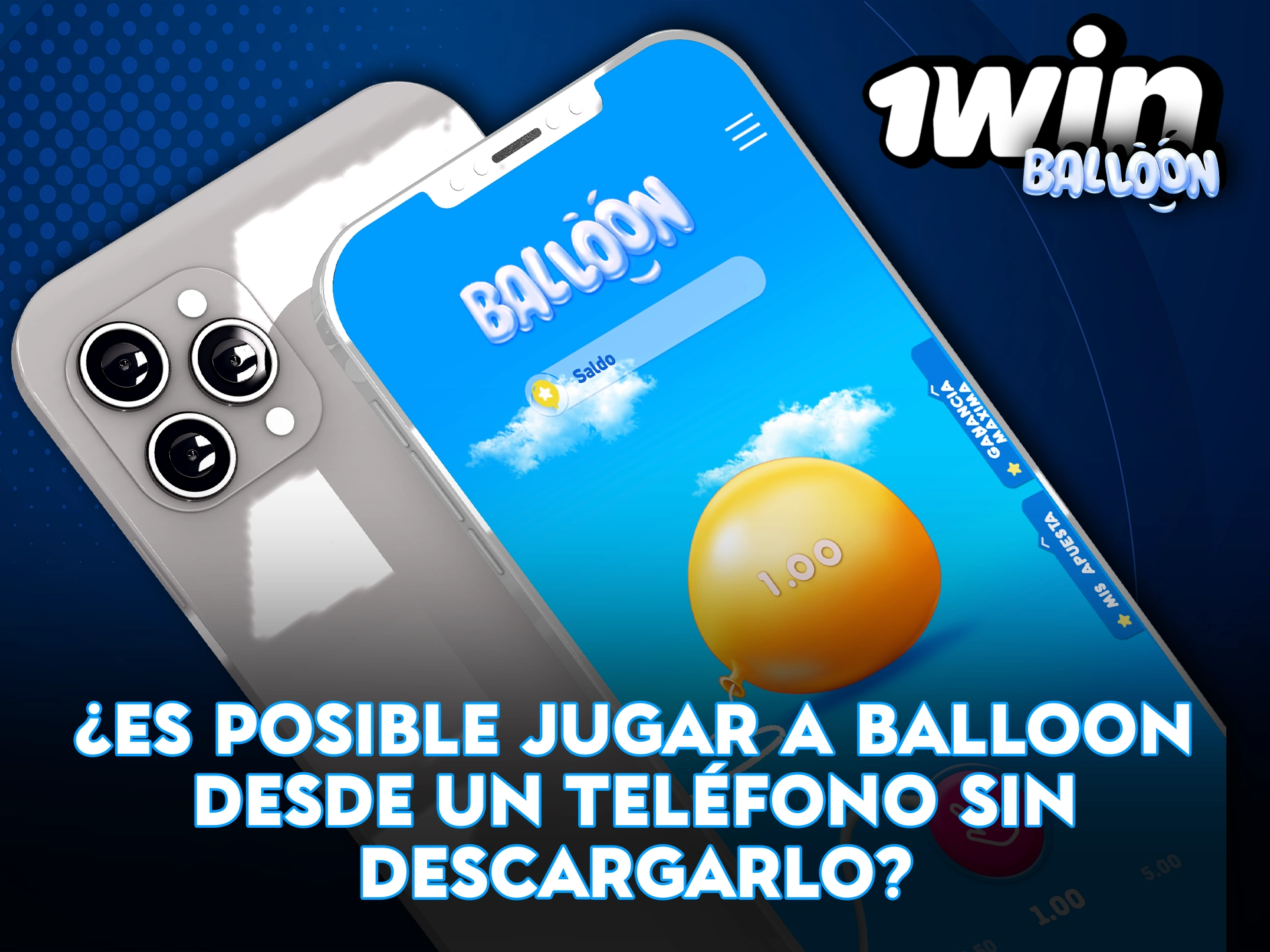 Es posible jugar a Balloon en 1Win sin necesidad de descargar la aplicación.