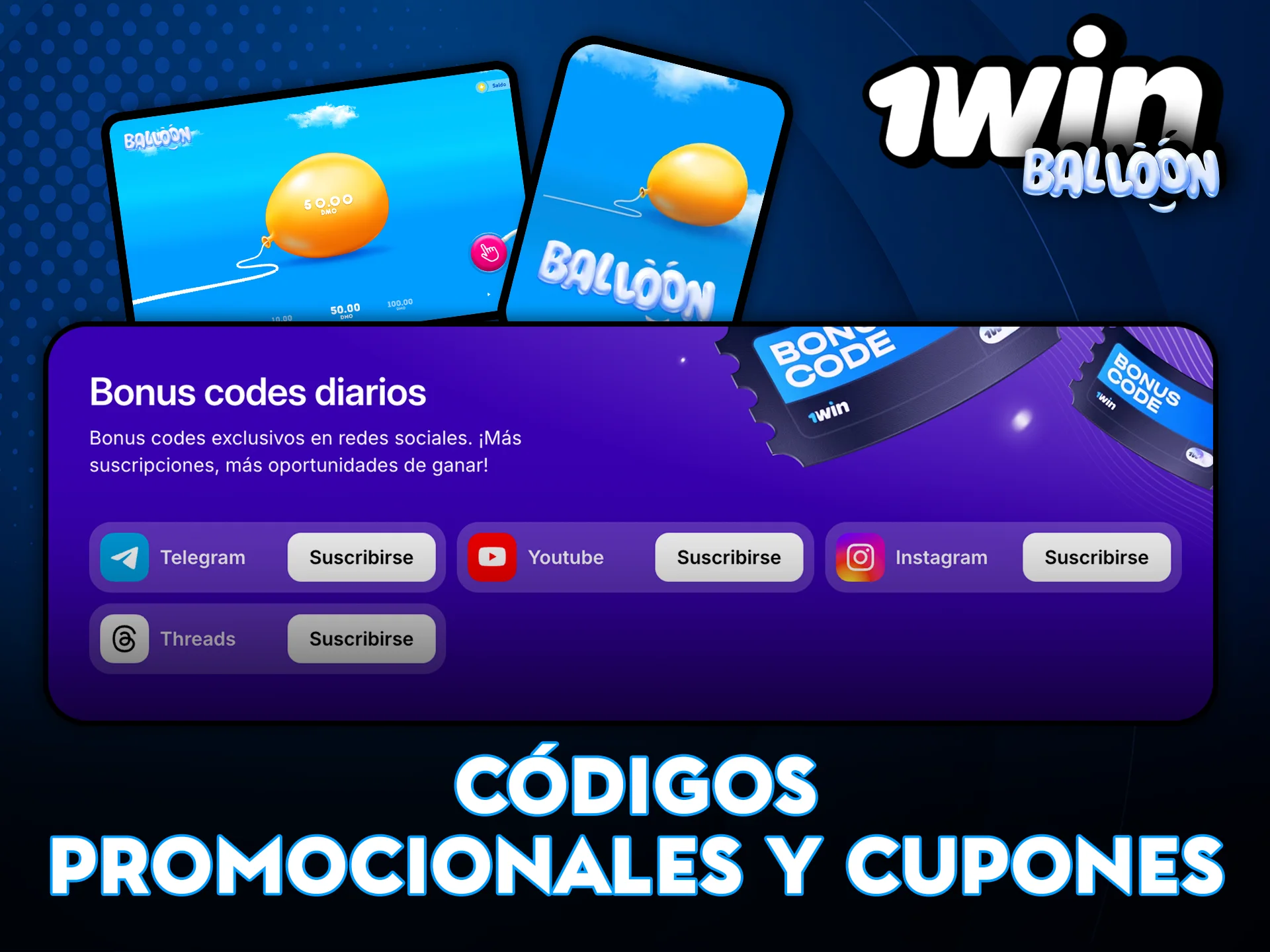 Códigos promocionales y cupones en el casino 1Win Balloon.