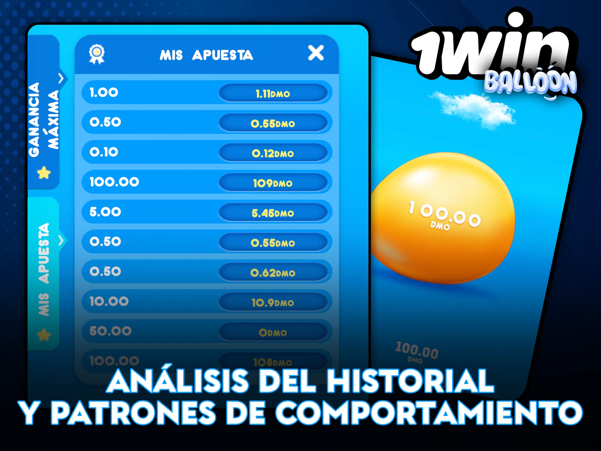 Análisis del historial y patrones de comportamiento en 1Win Balloon.