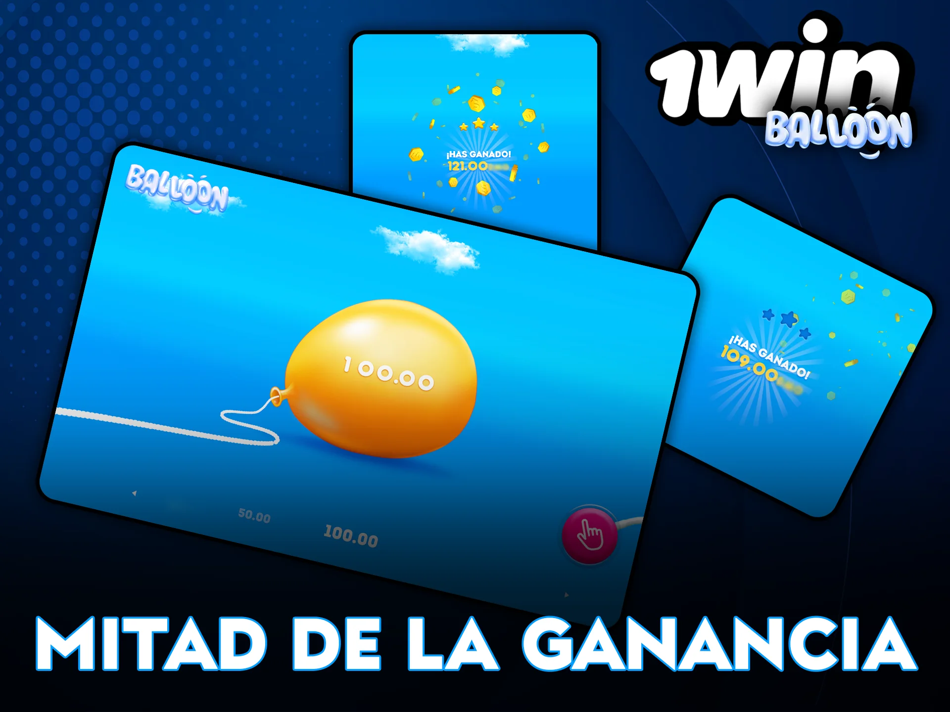 Estrategia de mitad de la ganancia en 1Win Balloon.