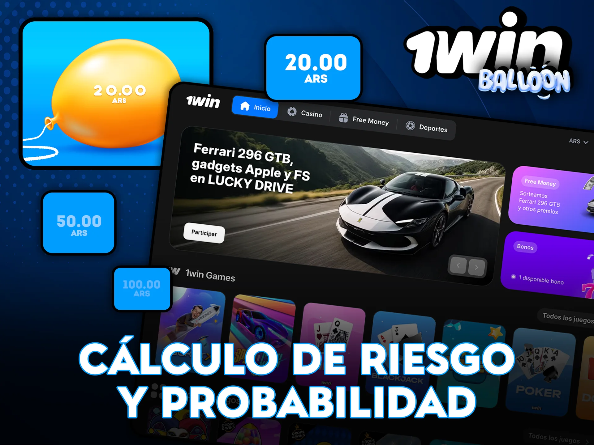 Cálculo de riesgo y probabilidad al jugar 1Win Balloon.
