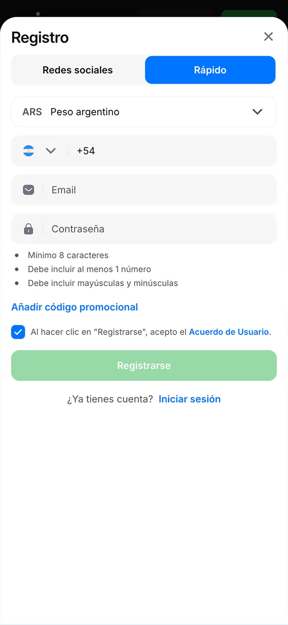Regístrate en 1Win para acceder a Balloon.